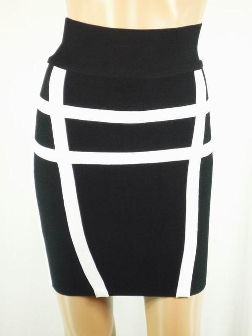 Herve Leger Black And White Mini Skirt